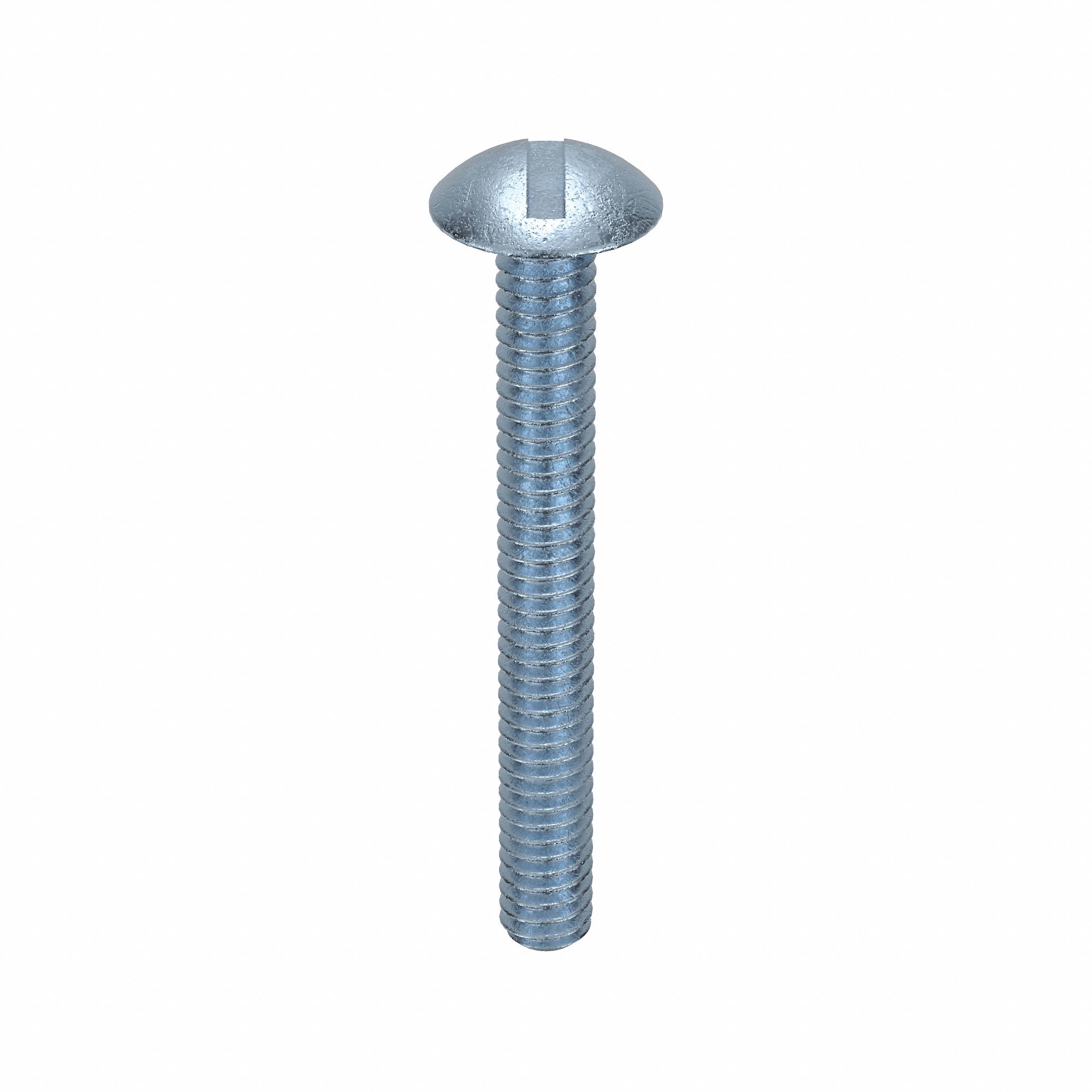 Machine Screw: 1/4"-20 Thread Size, 2 in Lg, Steel, Zinc-Plated, Truss, Slotted, 100 PK