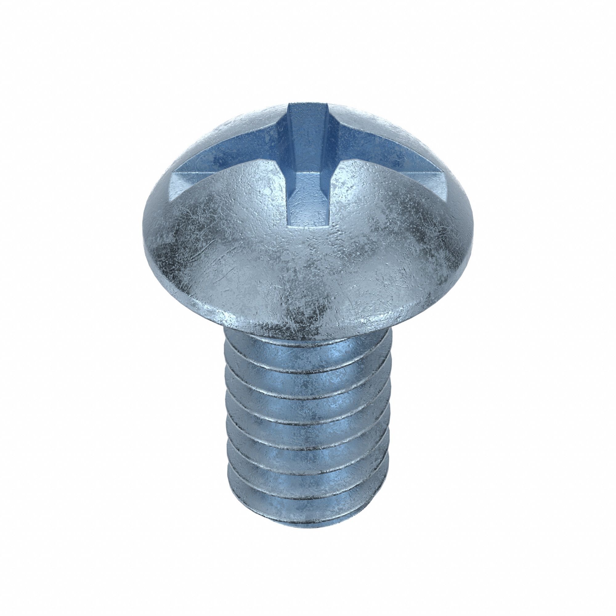 Machine Screw: 1/4"-20 Thread Size, 1/2 in Lg, Steel, Zinc-Plated, Round, Machine Screw, 100 PK