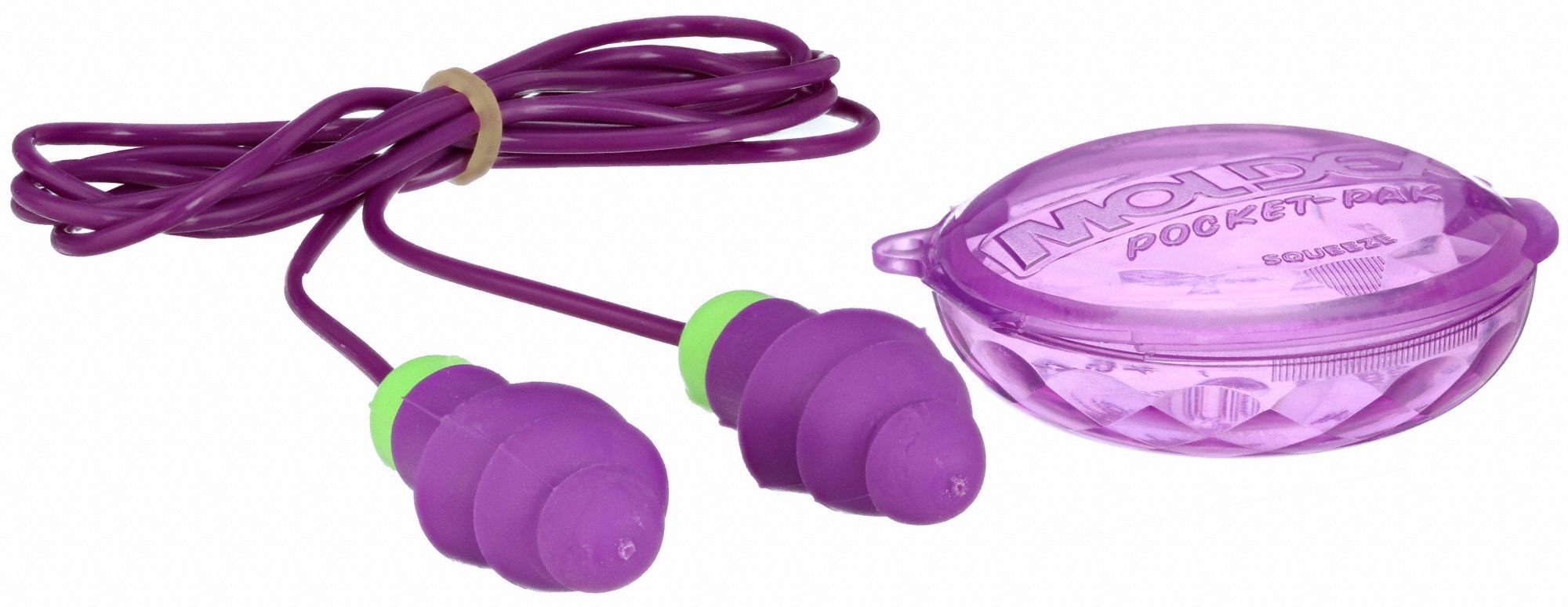 Ear Plugs: Flanged, 27 dB NRR, Gen Purpose, Corded, Reusable, Push-In, M Earplug Size, 50 PK