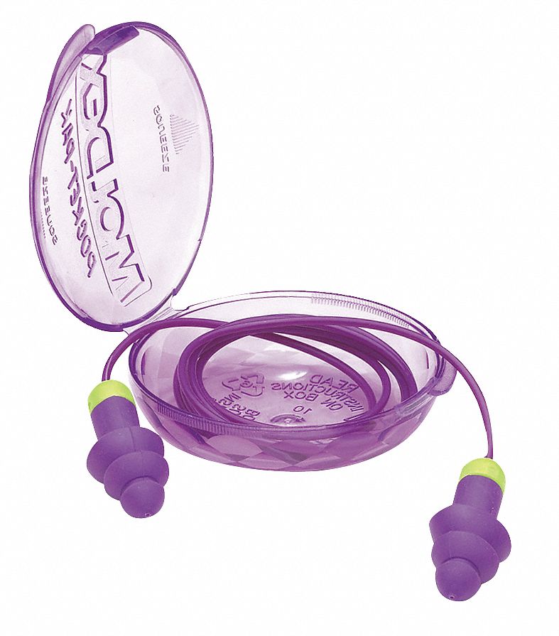 MOLDEX Flanged Ear Plugs, 27 dB Noise Reduction Rating NRR, Corded, M