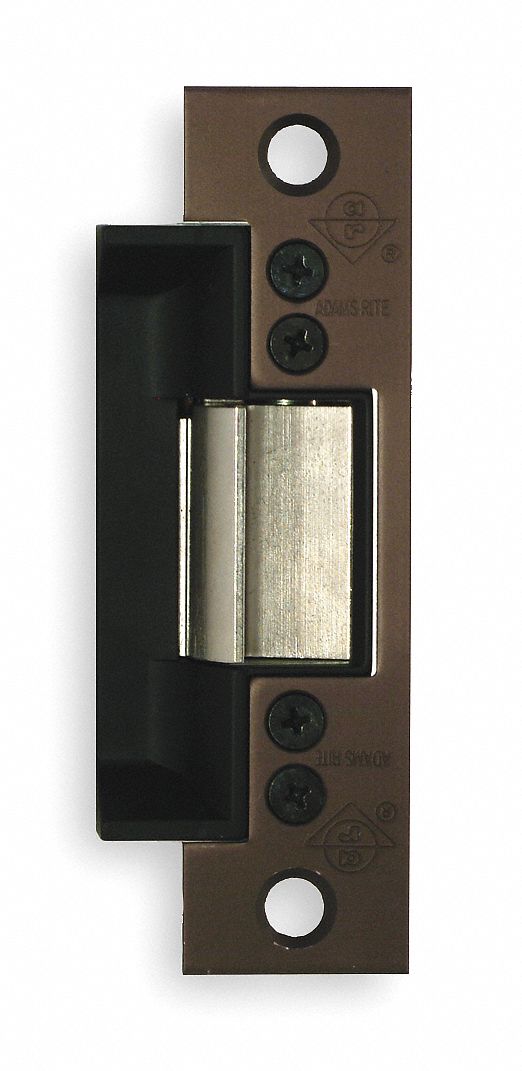 Electric Door Strike: 1 1/4 in Wd, 4 7/8 in Ht, Cylindrical, Bronze