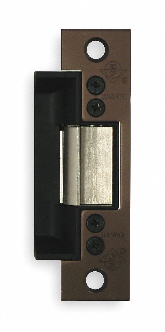 Electric Door Strike: 1 1/4 in Wd, 4 7/8 in Ht, Cylindrical, Bronze