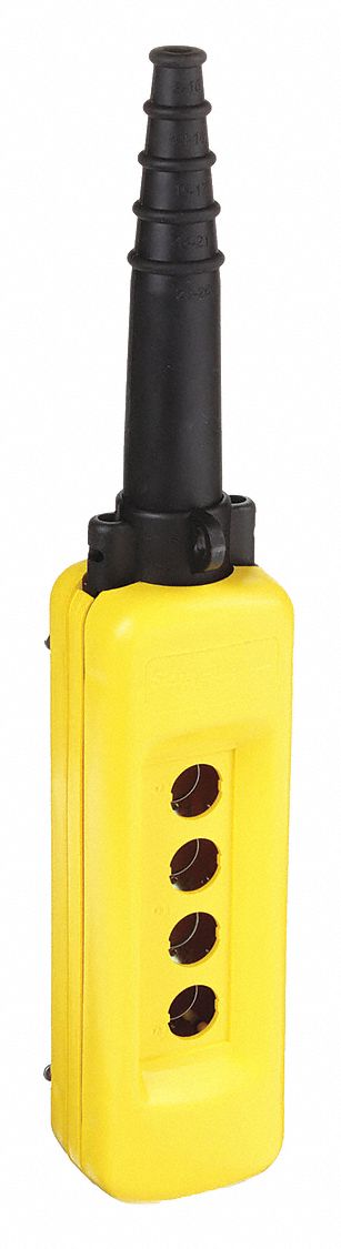 Pendant Enclosure: 4 Holes, 22 mm Operator Size, Rubber Sleeve Cable Entry Type