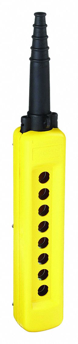 Pendant Enclosure: 8 Holes, 22 mm Operator Size, Rubber Sleeve Cable Entry Type