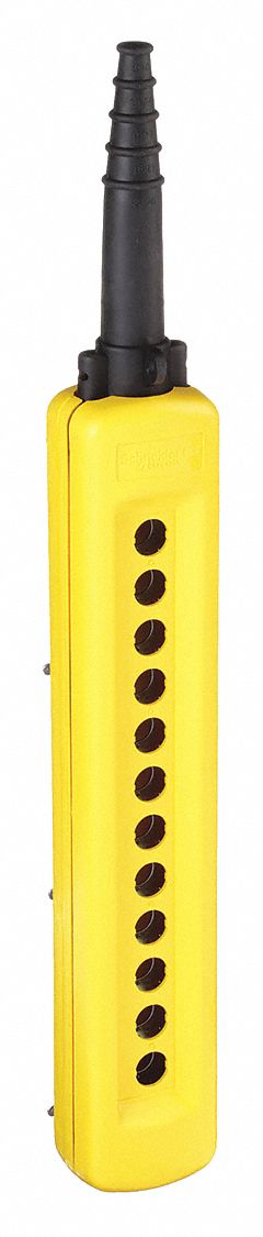 Pendant Enclosure: 12 Holes, 22 mm Operator Size, Rubber Sleeve Cable Entry Type