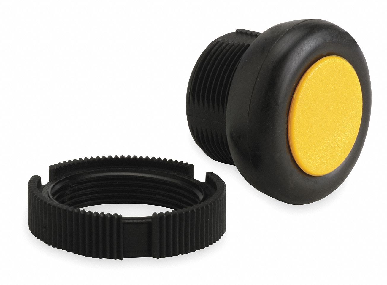Flush Push Button: Yellow, 22 mm Mounting Size, Non-Metallic, Momentary
