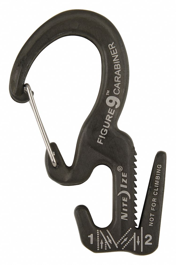 NITE IZE Carabiner Clip/Rope Tightener, 23/4 In. 2EVJ6C9S0201 Grainger