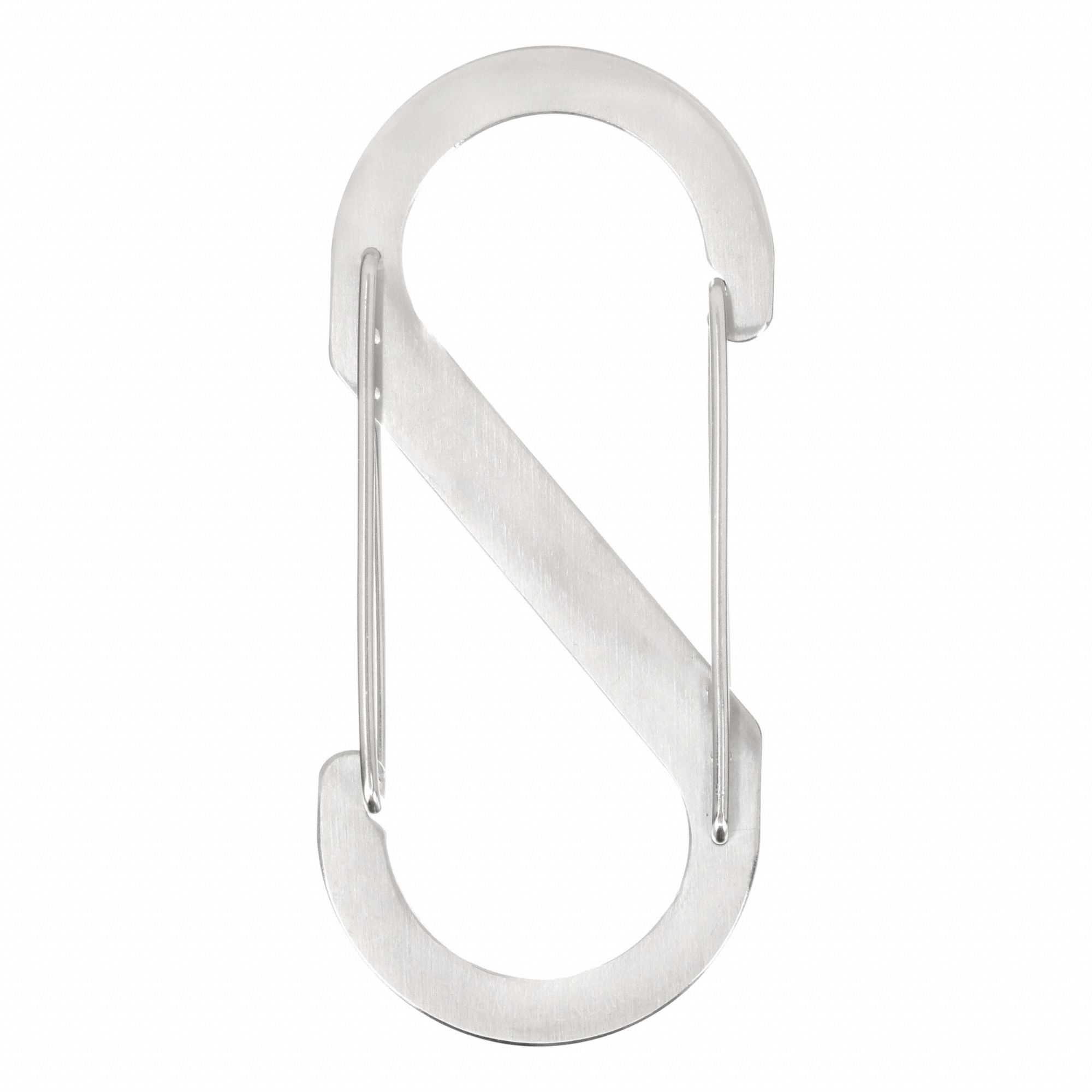 Double Carabiner: 100 lb Working Load Limit, Wire Gate, Stainless Steel