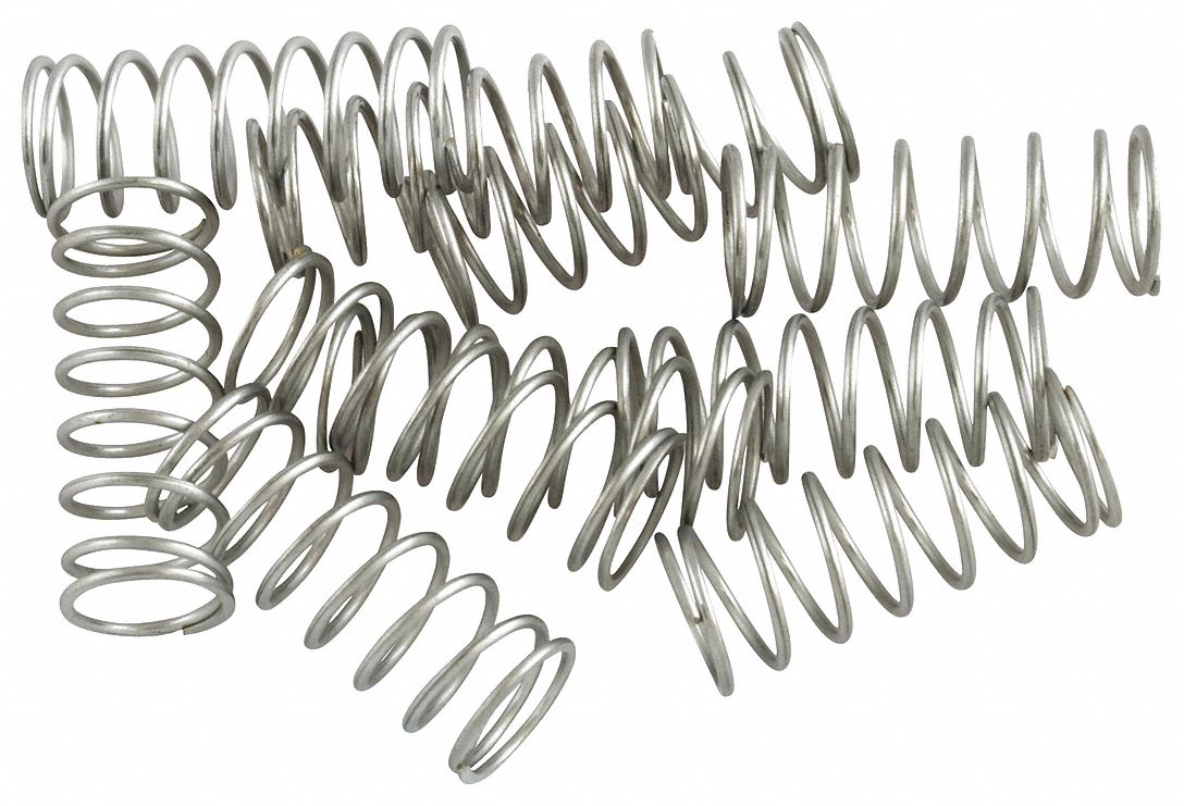 Spring Assembly: Flood-Trol®, Stainless Steel, 4 in Overall Wd, 3 in Overall Ht, Silver, 10 PK