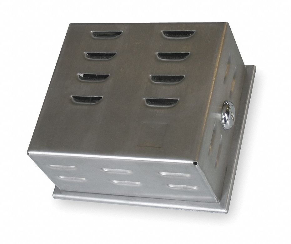 GRAINGER APPROVED Stainless Steel Universal Thermostat Guard, Silver