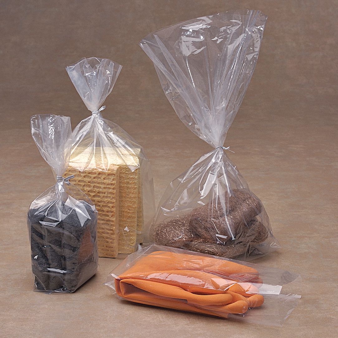 GRAINGER APPROVED Open End Poly Bag, Standard Bag Features, Flat Bag