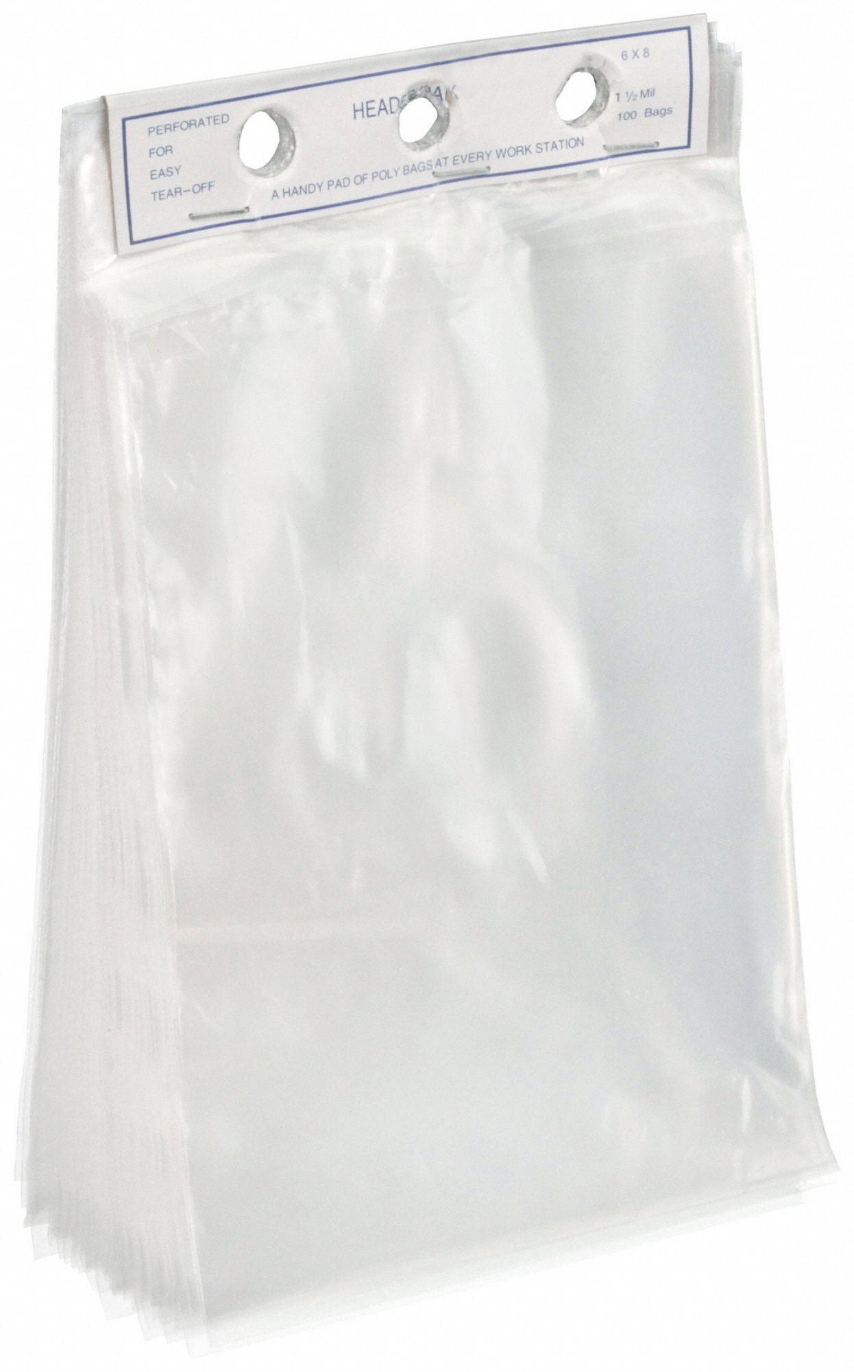 OPEN END POLY BAG, 1.5 MIL THICK, 4 IN W, 6 IN L, CASE PACK, 5,000 PK