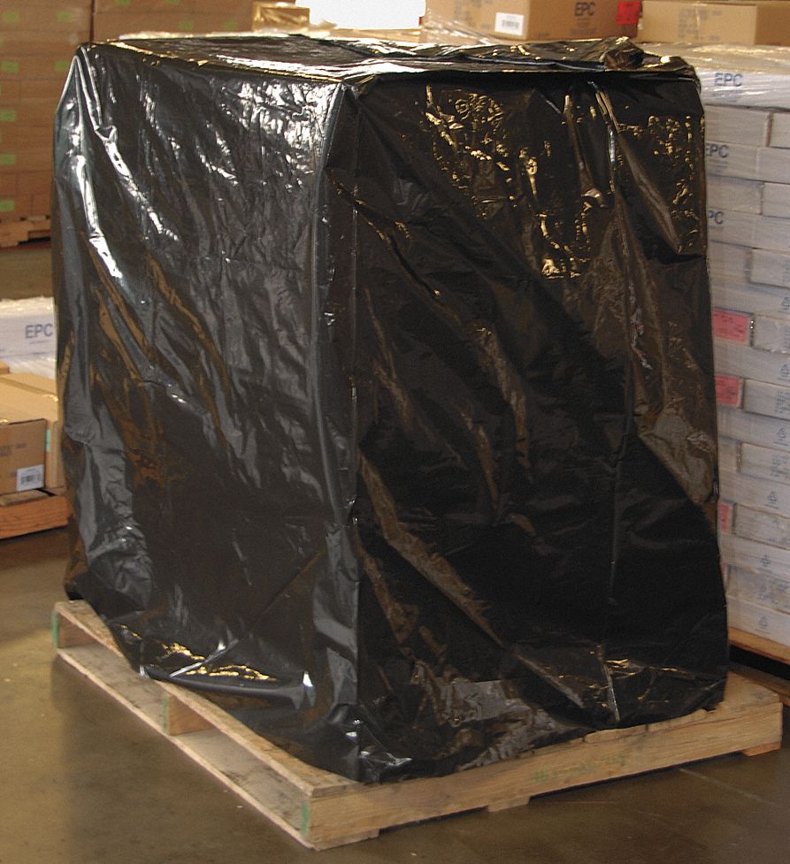 PALLET COVER, 3 MIL THICK, BLACK, 51 IN W, 49 IN DP, 73 IN L, 50 PK