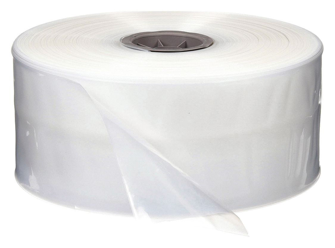POLY TUBING, 5 IN W, 1,075 FT ROLL L, 3 IN CORE DIAMETER