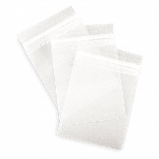 GRAINGER APPROVED Reclosable Poly Bag, Zip Seal, Low Density ...