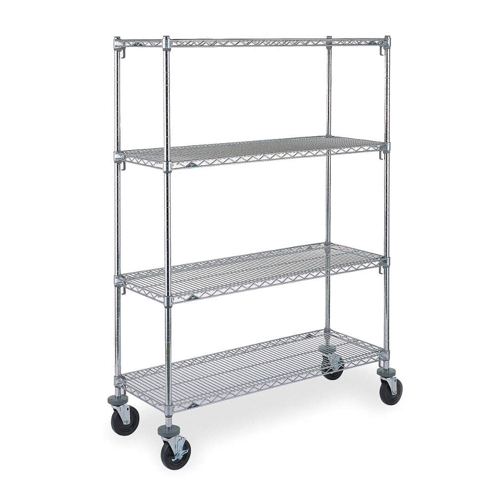 Metro Wire Shelving Mobile 67 7 8 H, Mobile Chrome Wire Shelving
