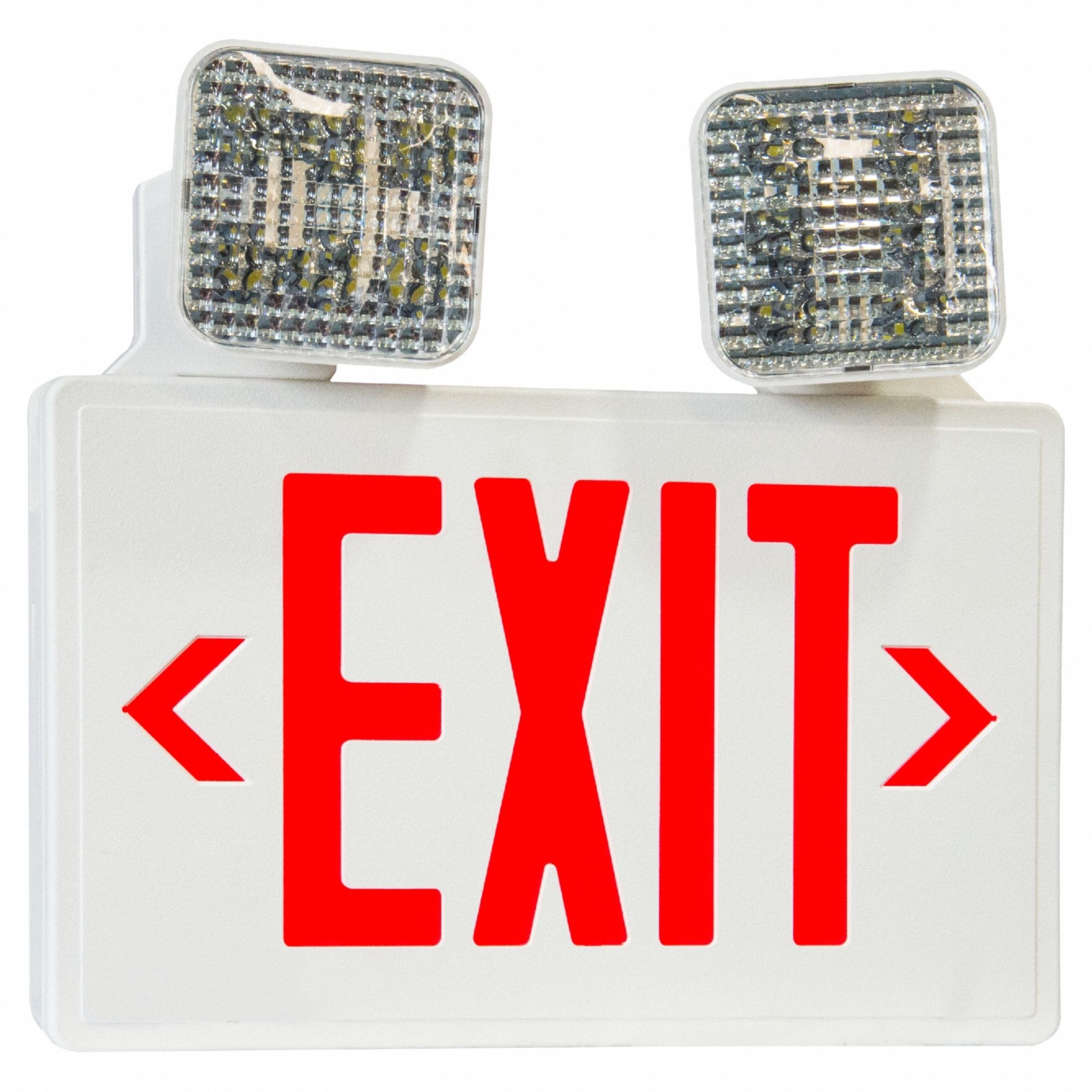White, 2 Faces, Exit Sign with Emergency Lights 810K062EXKLM2RWWU