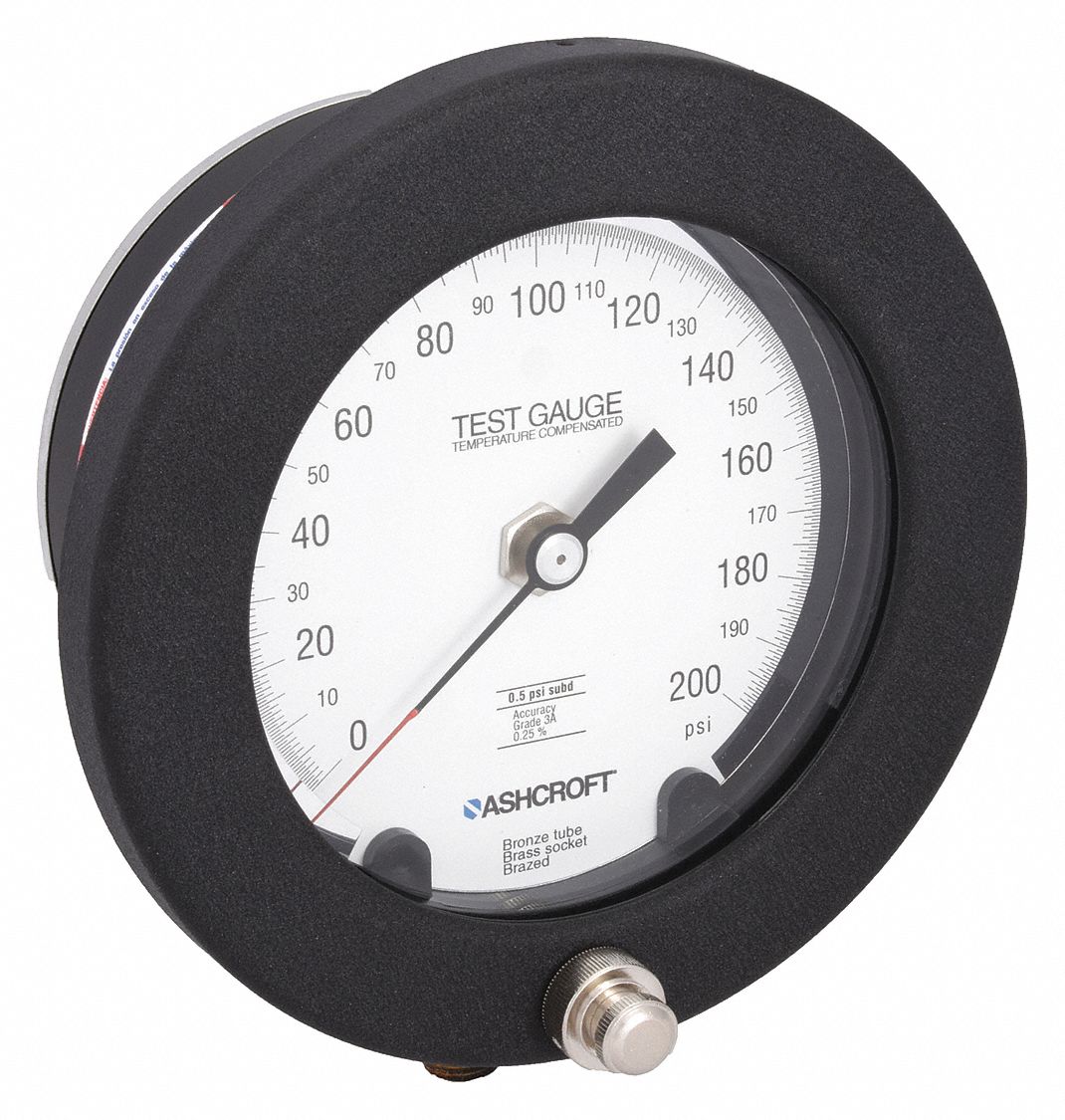 PRESSURE GAUGE,0 TO 200 PSI,4-1/2IN