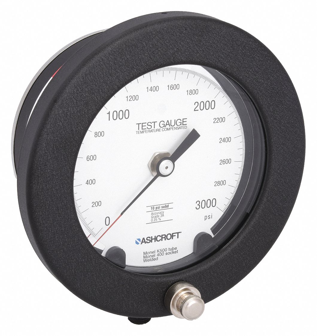 PRESSURE GAUGE,0 TO 3000 PSI,4-1/2IN