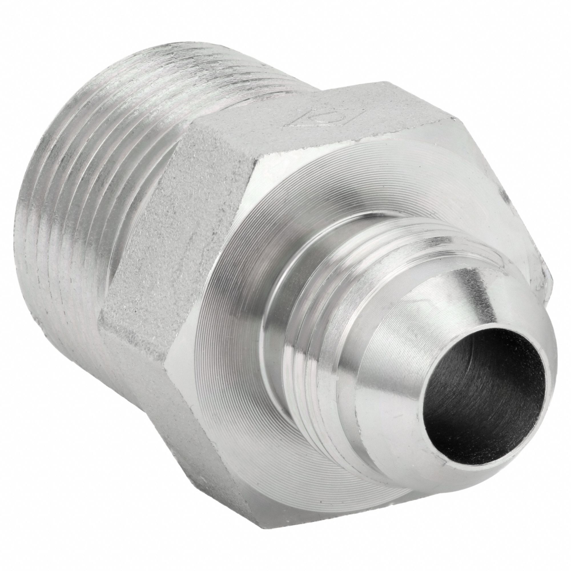 Hydraulic Hose Adapter: 3/4 in x 3/4 in Fitting Size, Male x Male, NPT x JIC, Rigid, Straight