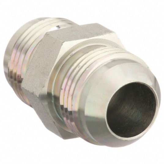 Hydraulic Hose Adapter: 5/8 in x 5/8 in Fitting Size, Male x Male, JIC x  JIC, Rigid, Straight