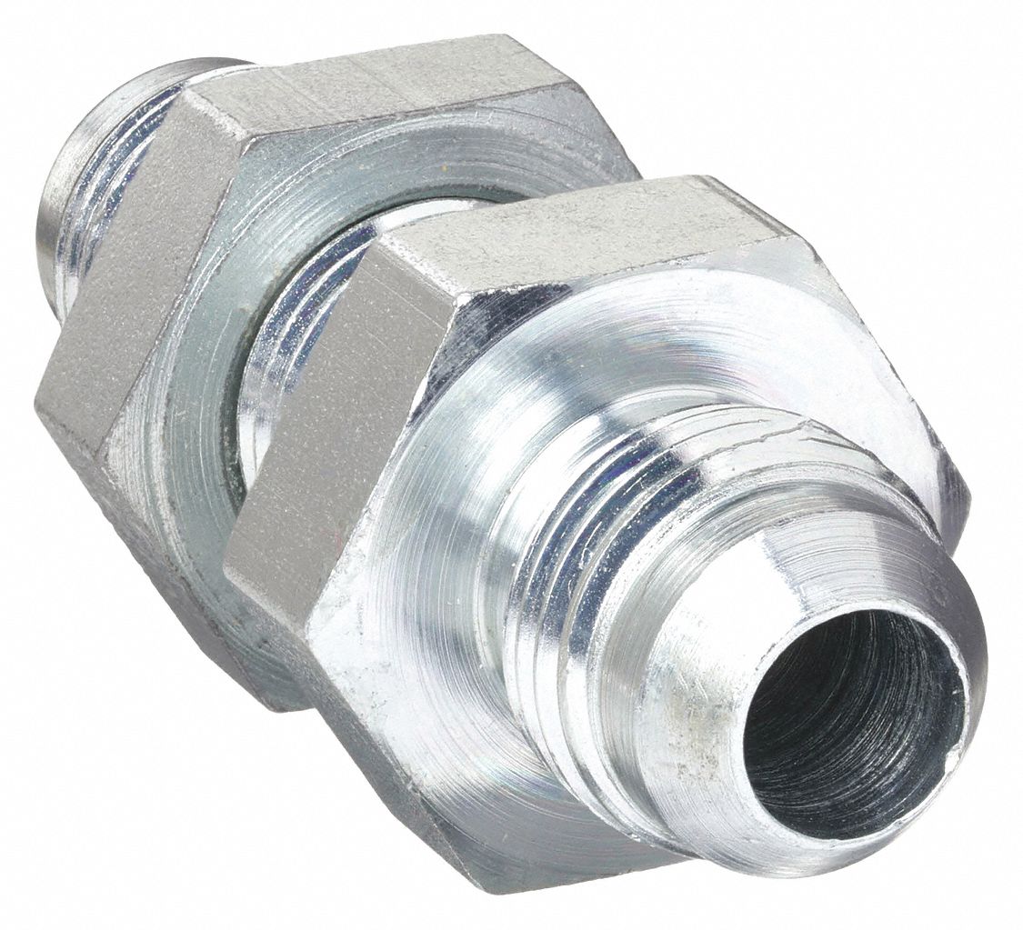 Hydraulic Hose Adapter: 1/2 in x 1/2 in Fitting Size, Male x Male, JIC x JIC, Rigid, Straight