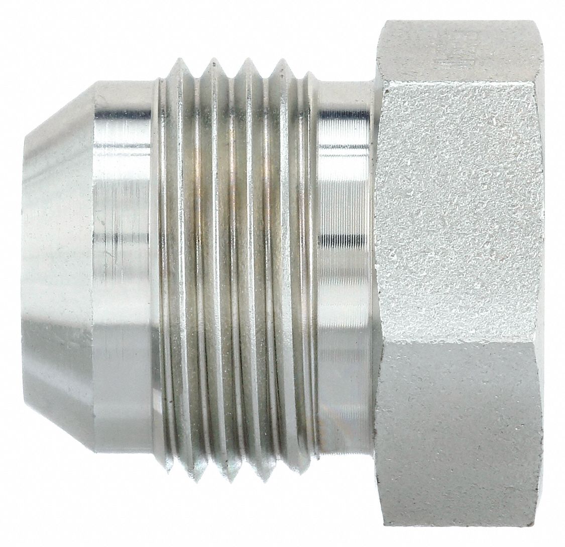 Hydraulic Hose Plug: Carbon Steel, 3/4 in Fitting Size, 4, 000 psi Max. Working Pressure @ 70 F, JIC