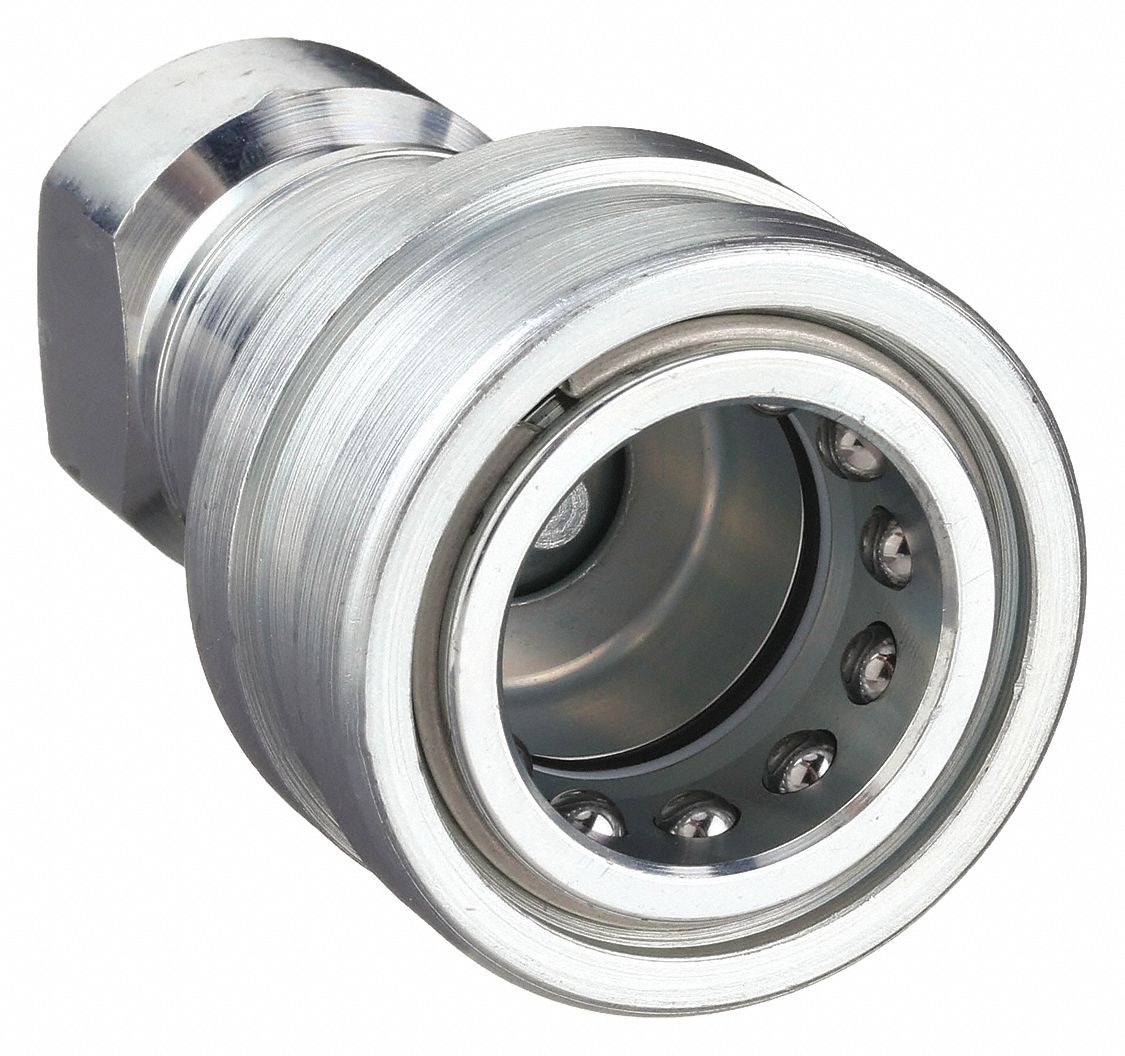 HYDRAULIC QUICK CONNECT HOSE COUPLING, ¾ IN COUPLING SIZE, STEEL, ¾"-14 THREAD SIZE