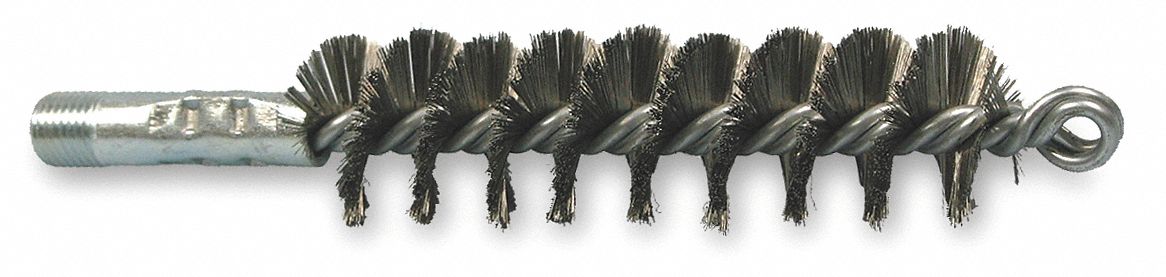 FLUE BRUSH, ¼ IN MALE THREADED CONNECTION, 1¼ IN DIAMETER, 4½ IN BRUSH L