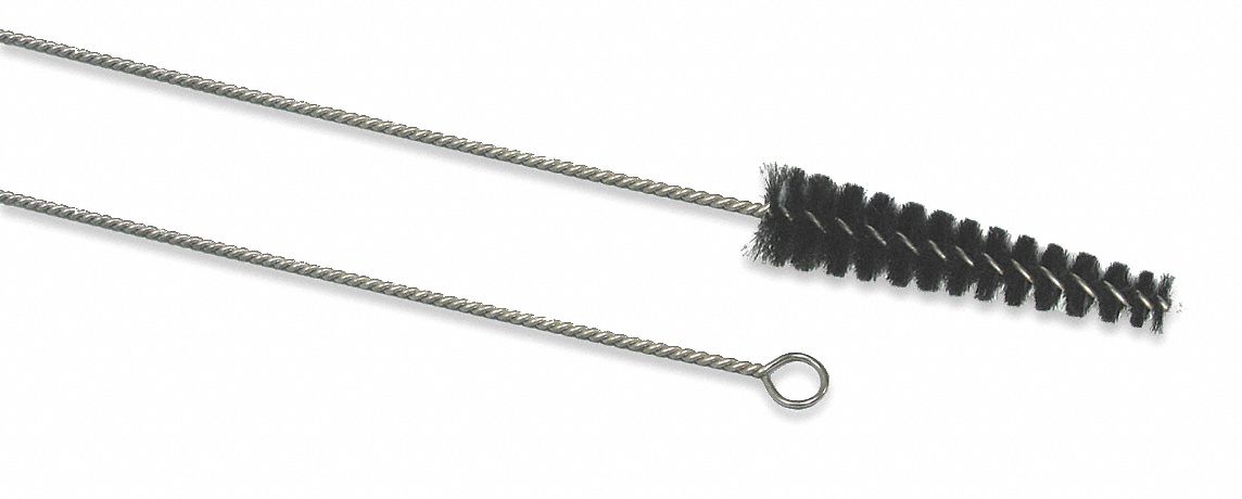 FURNACE BRUSH, NATURAL FIBRE BRISTEELE, SINGLE SPIRAL, SINGLE STEM, 7 IN BRUSH L, WIRE HANDLE
