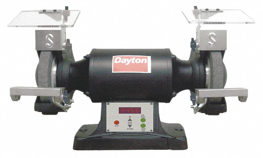 DAYTON 8" Bench Grinder 120V 1 1 2 HP 1800 3450 3600