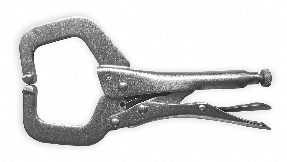 LOCKING C-CLAMP, FIXED, 2 IN MAX JAW OPENING, 1 1/8 IN THROAT D, 500 LB CLAMPING FOR CE
