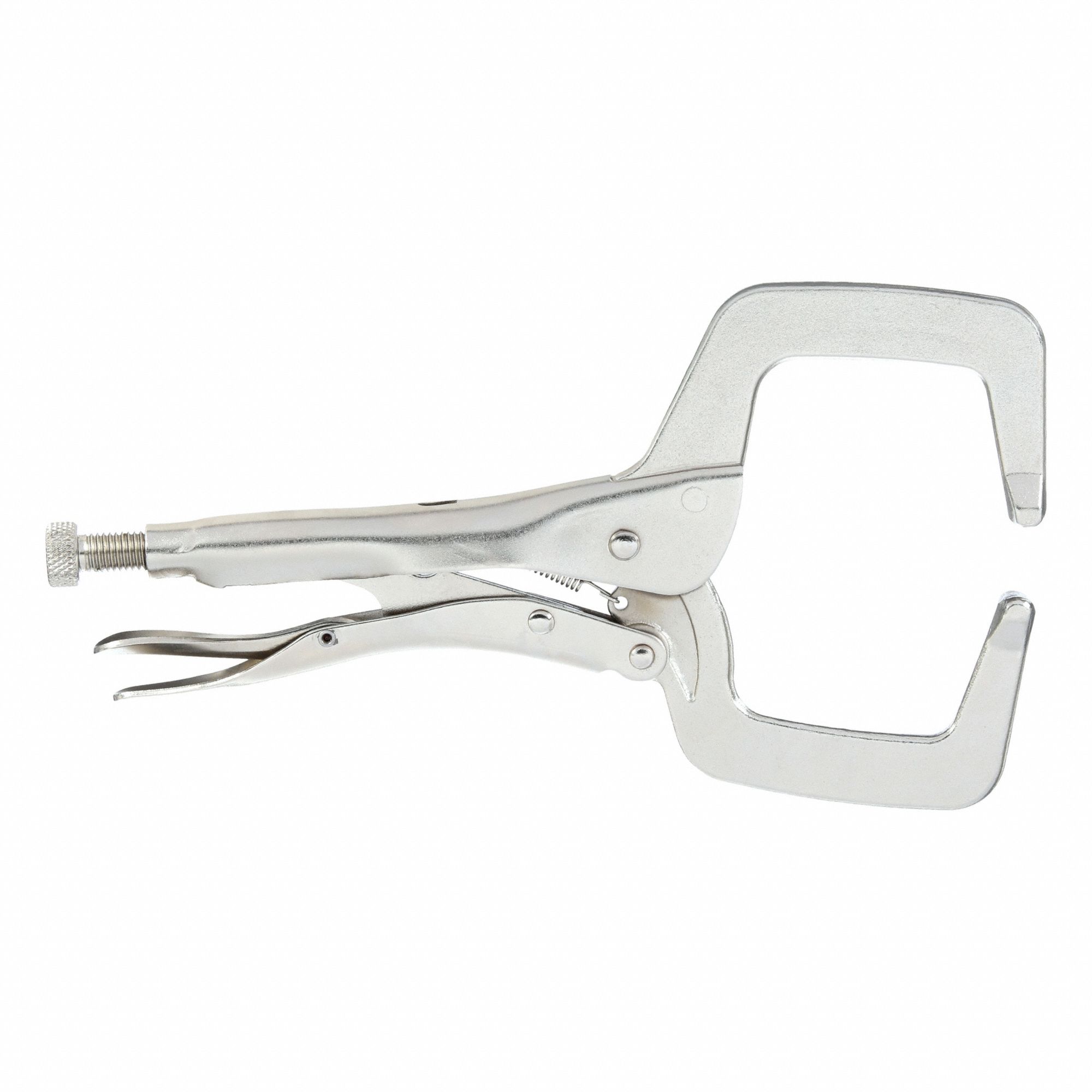 Locking C-Clamp: Fixed, 3 1/2 in Max Jaw Opening, 2 1/4 in Throat Dp, 900 lb Clamping Force