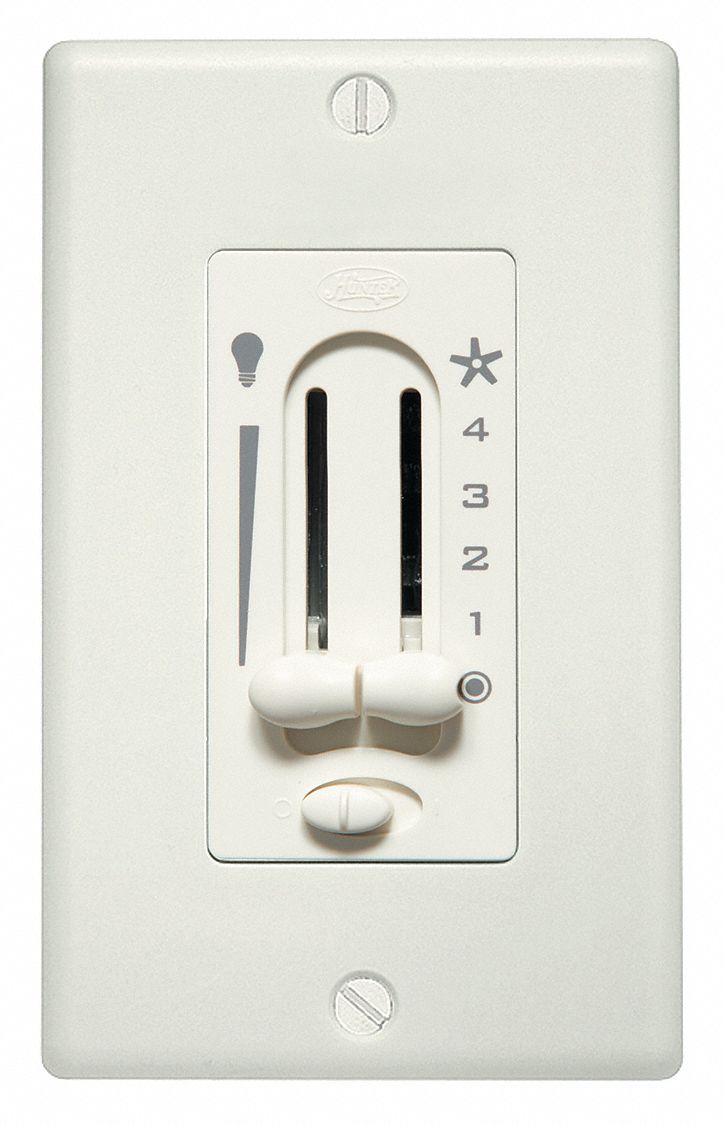 HUNTER, White, Hunter Ceiling Fans, Fan Control Wall Switch - 2FDG7 ...