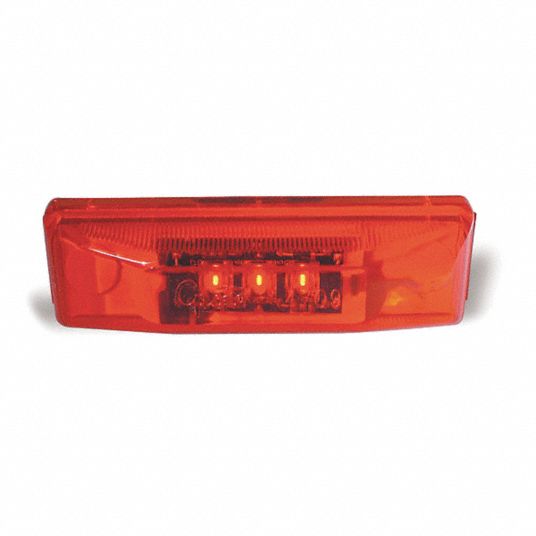 GROTE Red Clearance Marker Lamp, P2, Permanent, Rectangular 2FDZ3