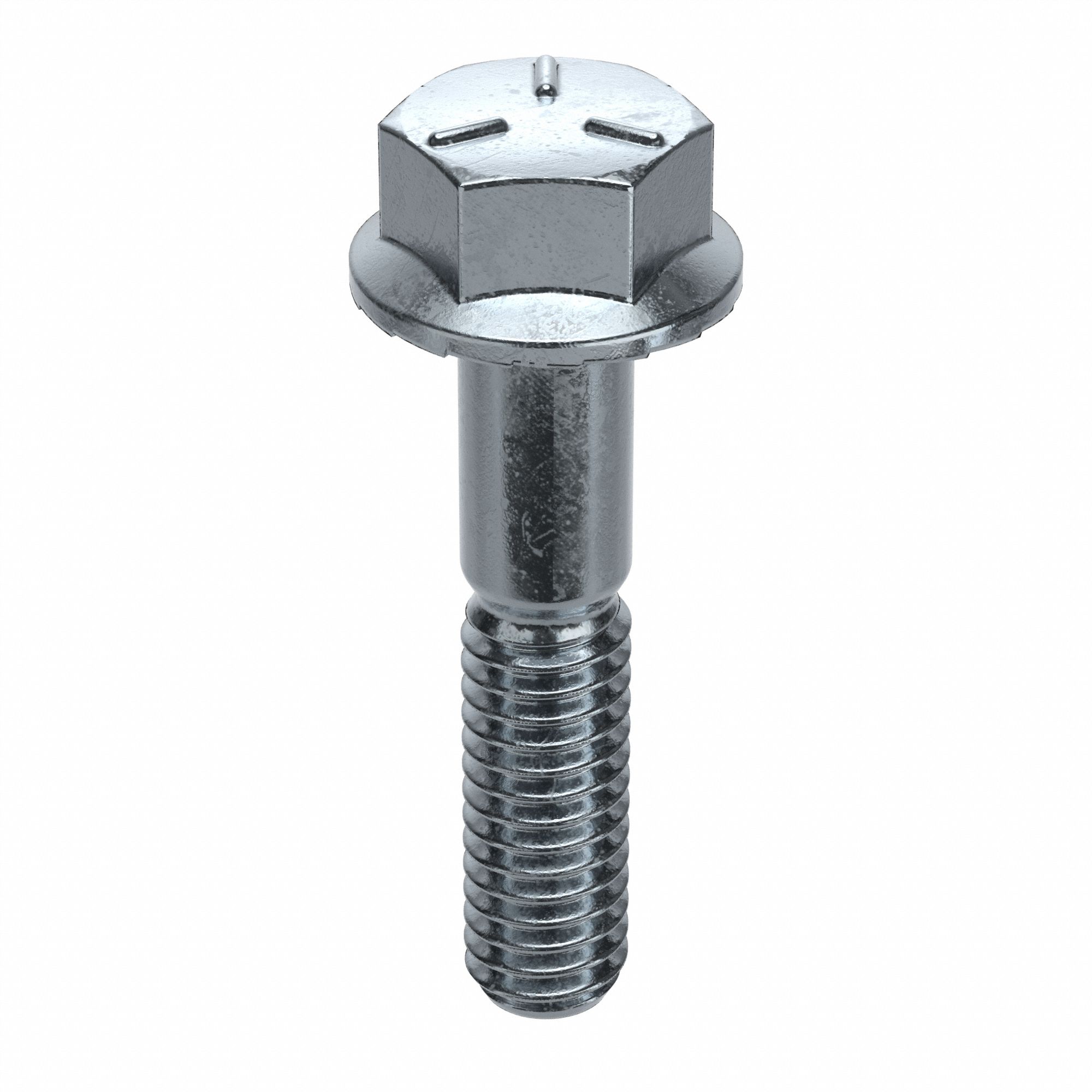 FLANGE BOLTS, SERRATED, STEEL, GRADE 5, ZINC PLATED, 1½ IN L, PARTIAL THREAD, INCH, 50 PK