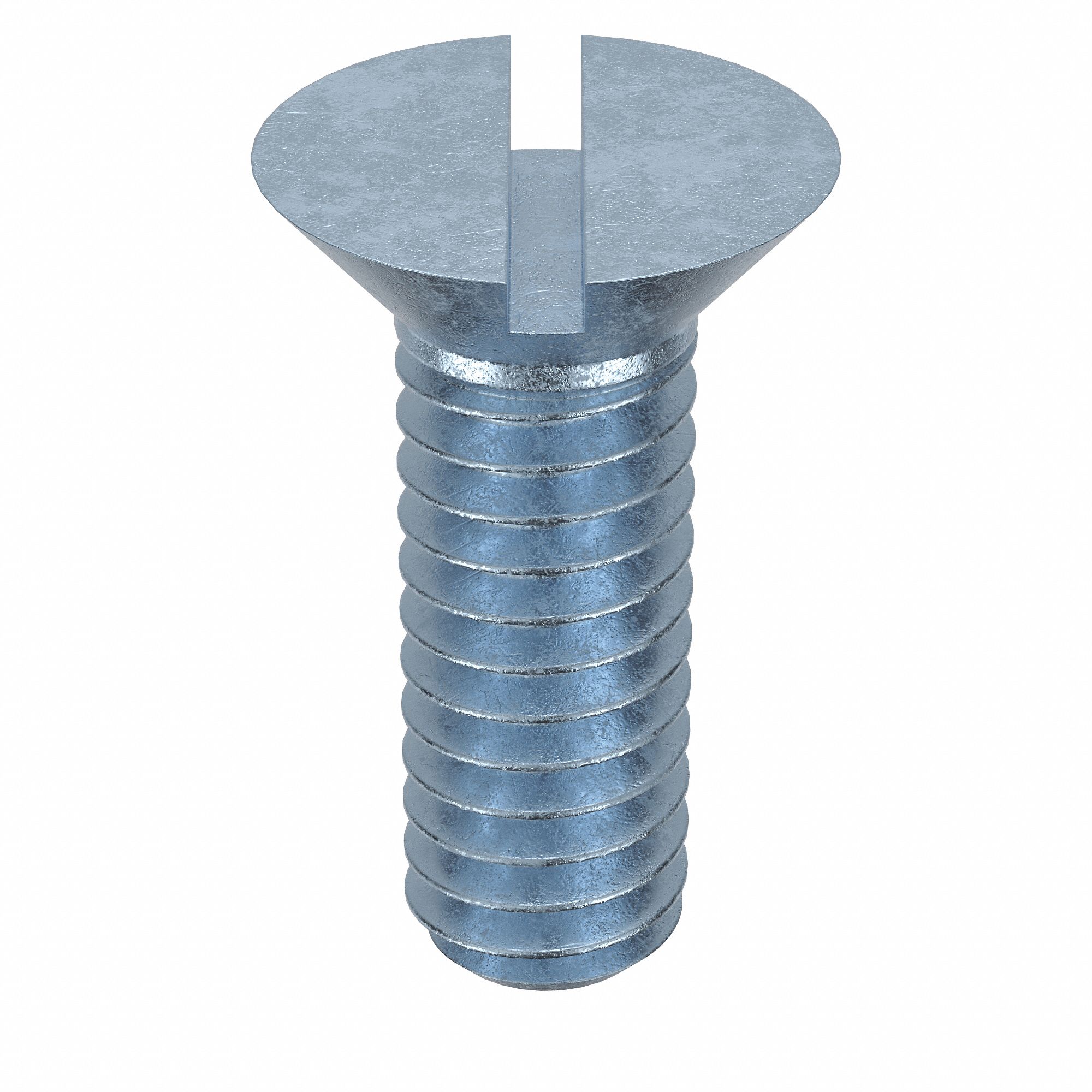 MACHINE SCREW, #8-32 THREAD, ½ IN L, STEEL, ZINC PLATED, FLAT, SLOTTED, ASME B18.6.3, 100 PK