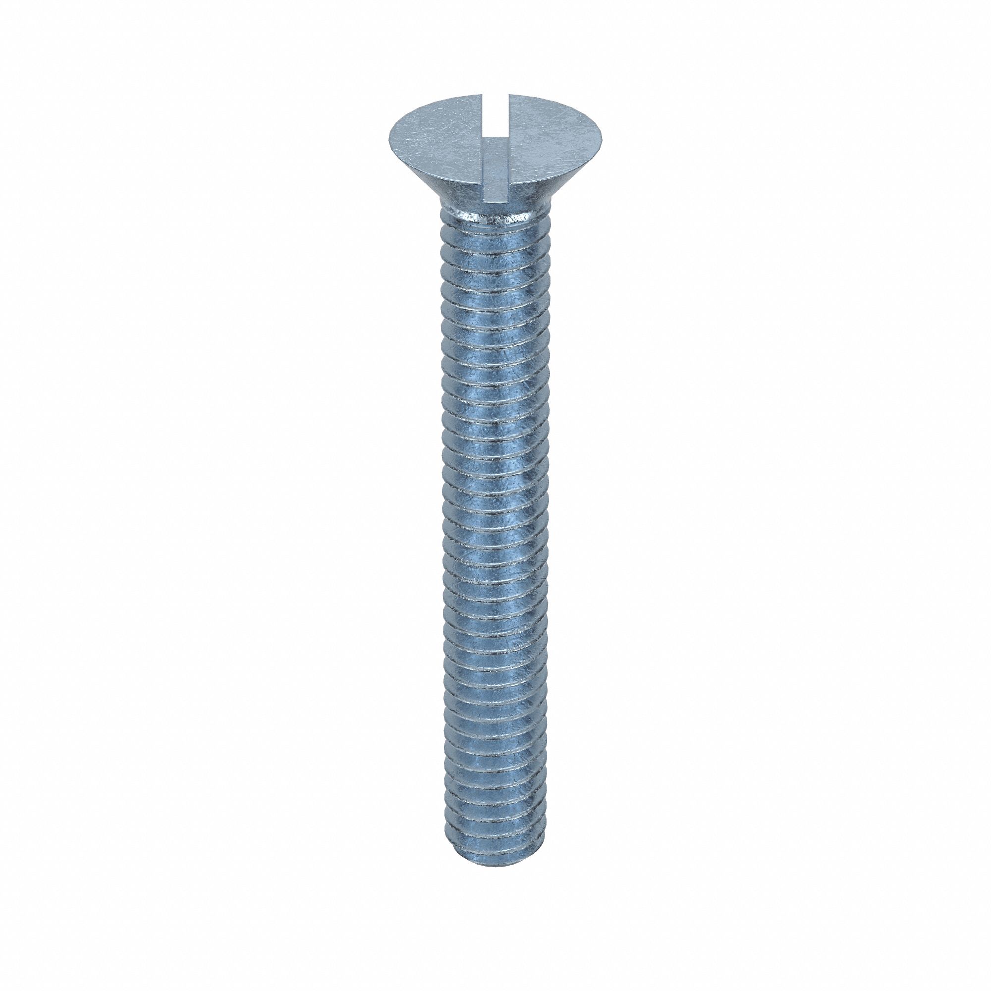 MACHINE SCREW, #8-32 THREAD SIZE, 1¼ IN L, STEEL, ZINC PLATED, FLAT, SLOTTED, INCH, 100 PK