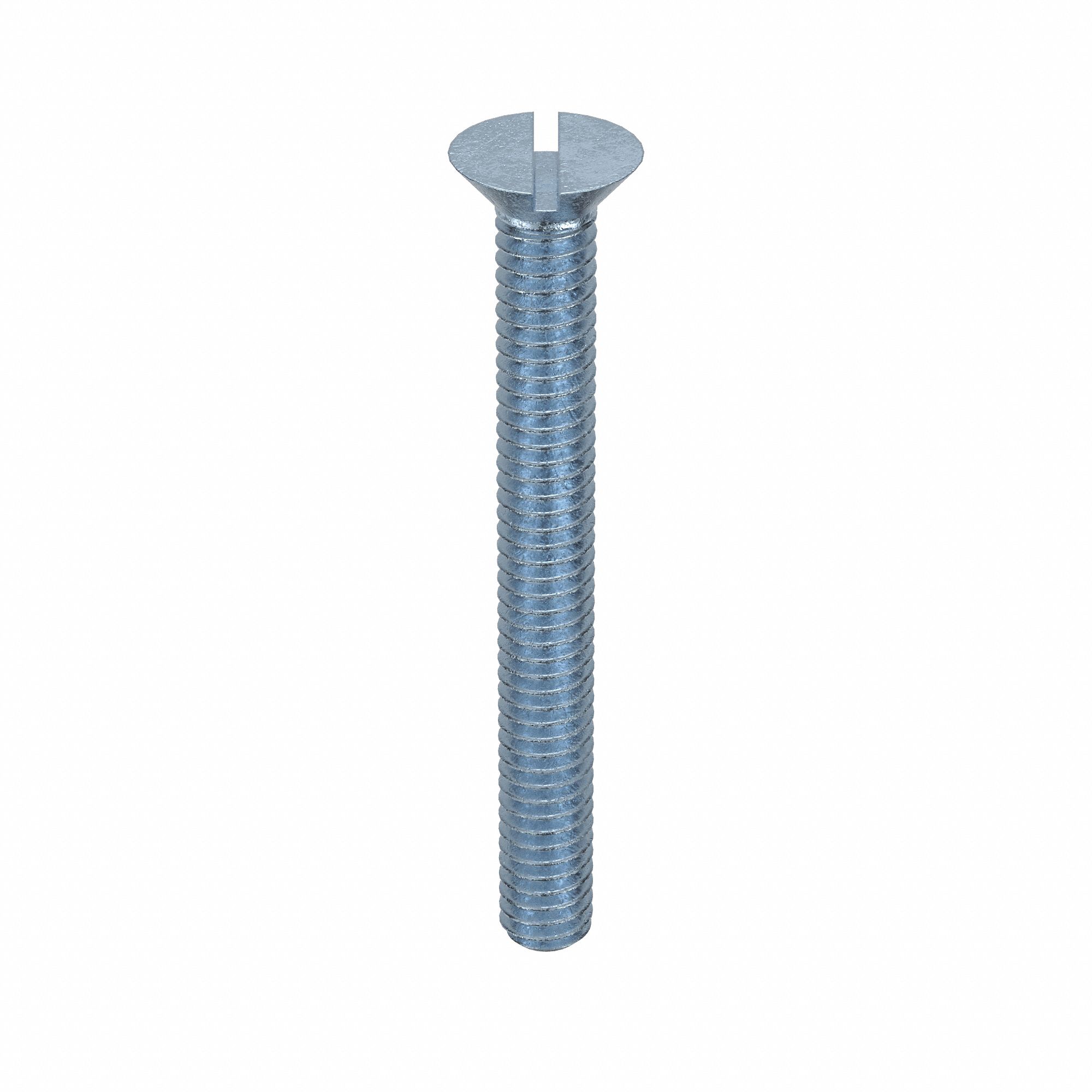 MACHINE SCREW, #8-32 THREAD SIZE, 1½ IN L, STEEL, ZINC PLATED, FLAT, SLOTTED, INCH, 100 PK