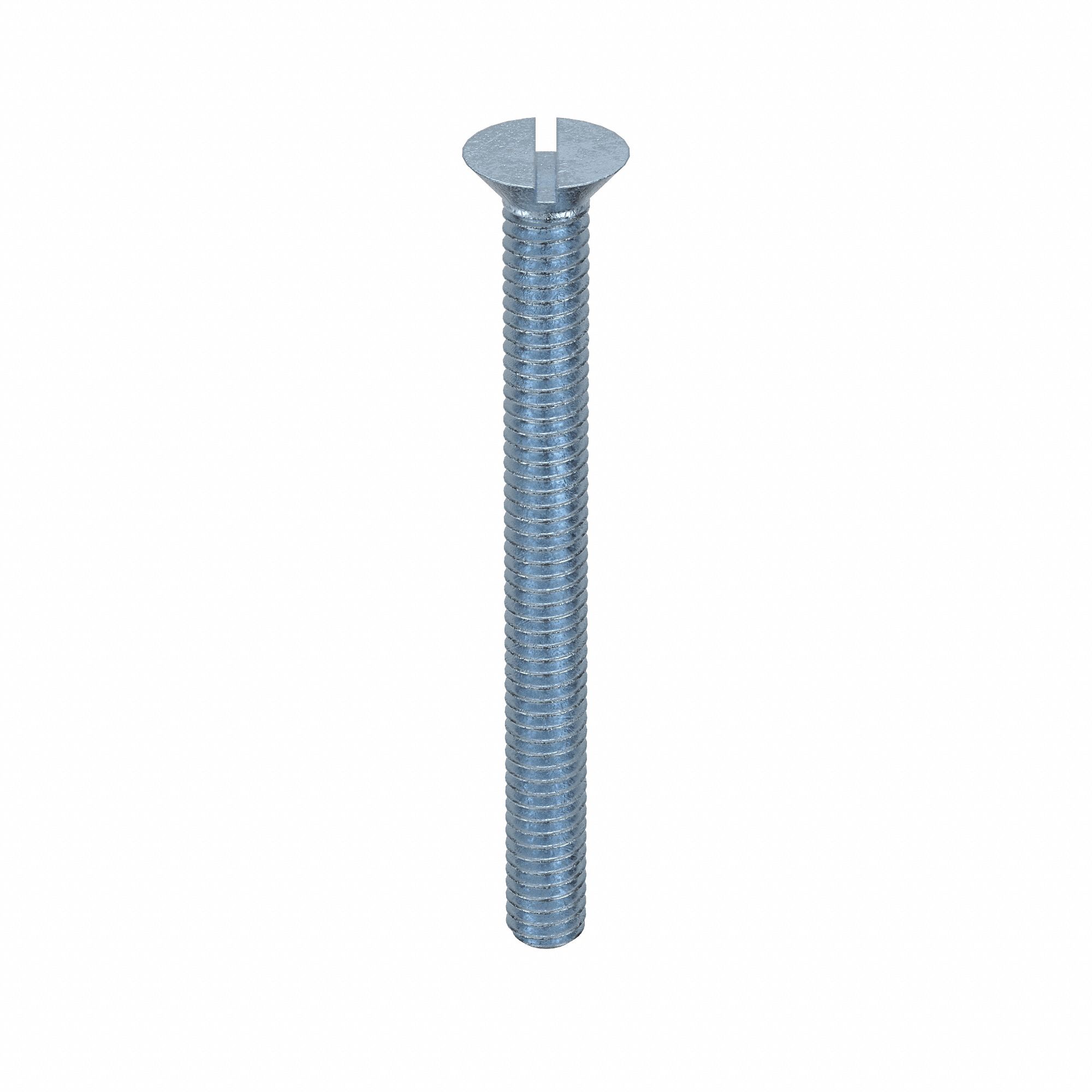 MACHINE SCREW, #8-32 THREAD SIZE, 1¾ IN L, STEEL, ZINC PLATED, FLAT, SLOTTED, INCH, 100 PK