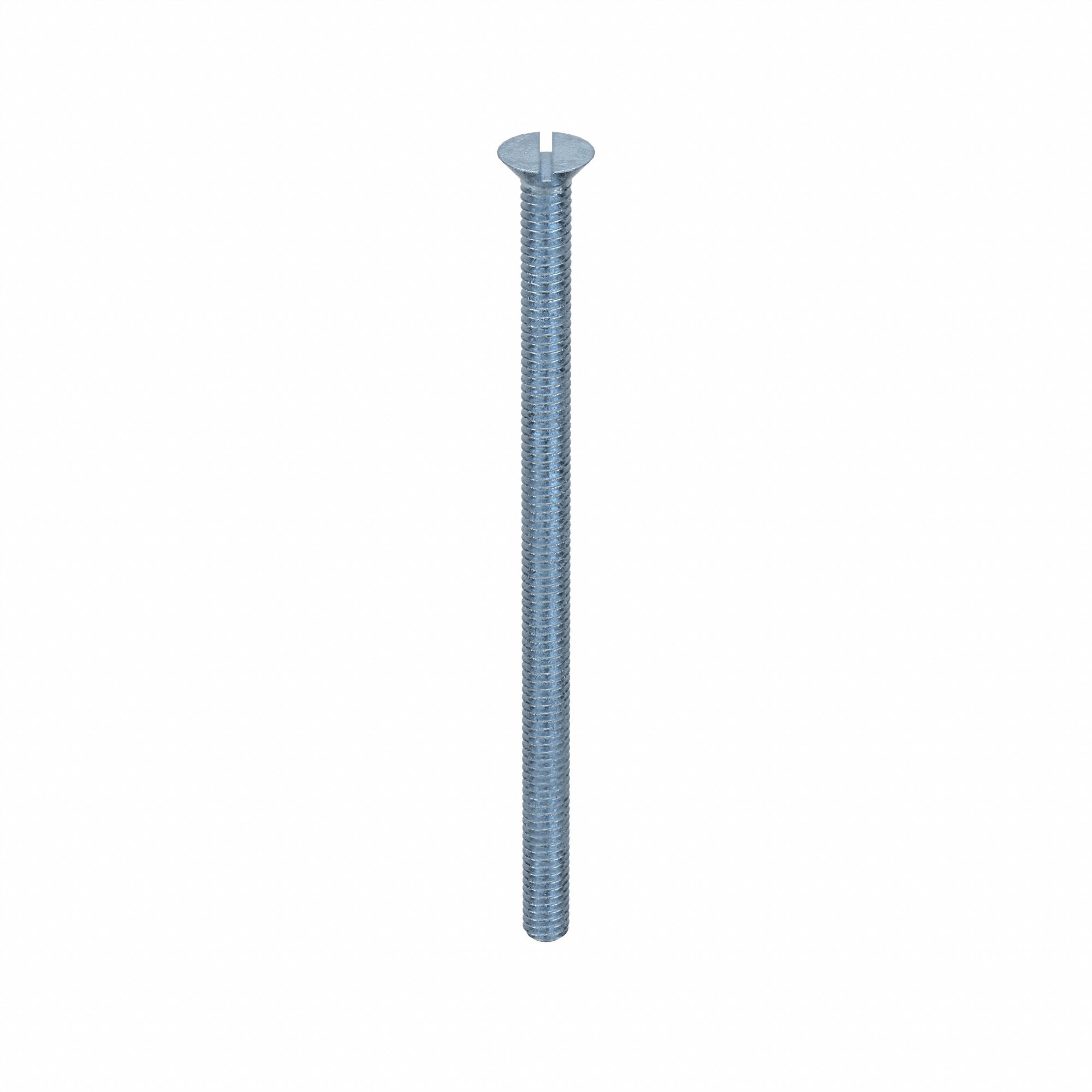 MACHINE SCREW, #8-32 THREAD, 3 IN L, STEEL, ZINC PLATED, FLAT, SLOTTED, ASME B18.6.3, 100 PK