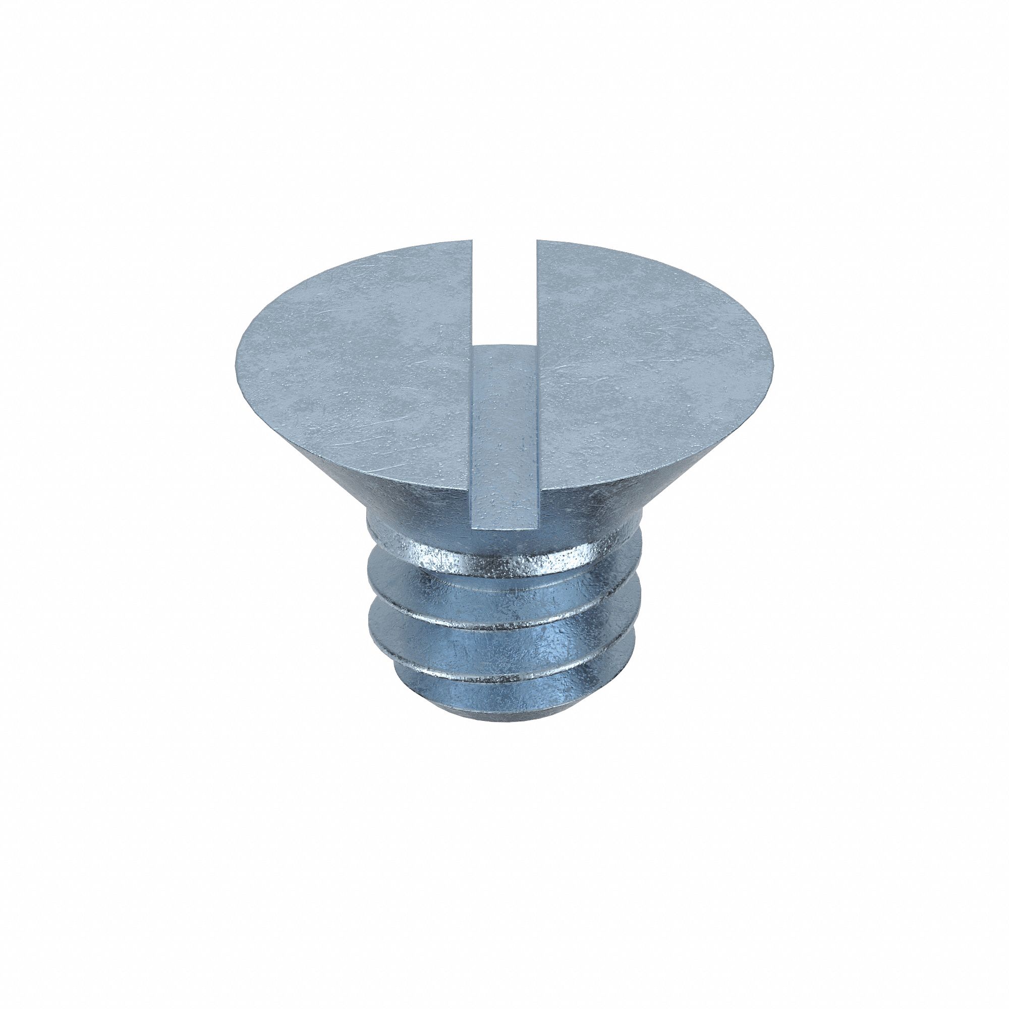 Machine Screw: #10-24 Thread Size, 1/4 in Lg, Steel, Zinc-Plated, Flat, Slotted, 100 PK