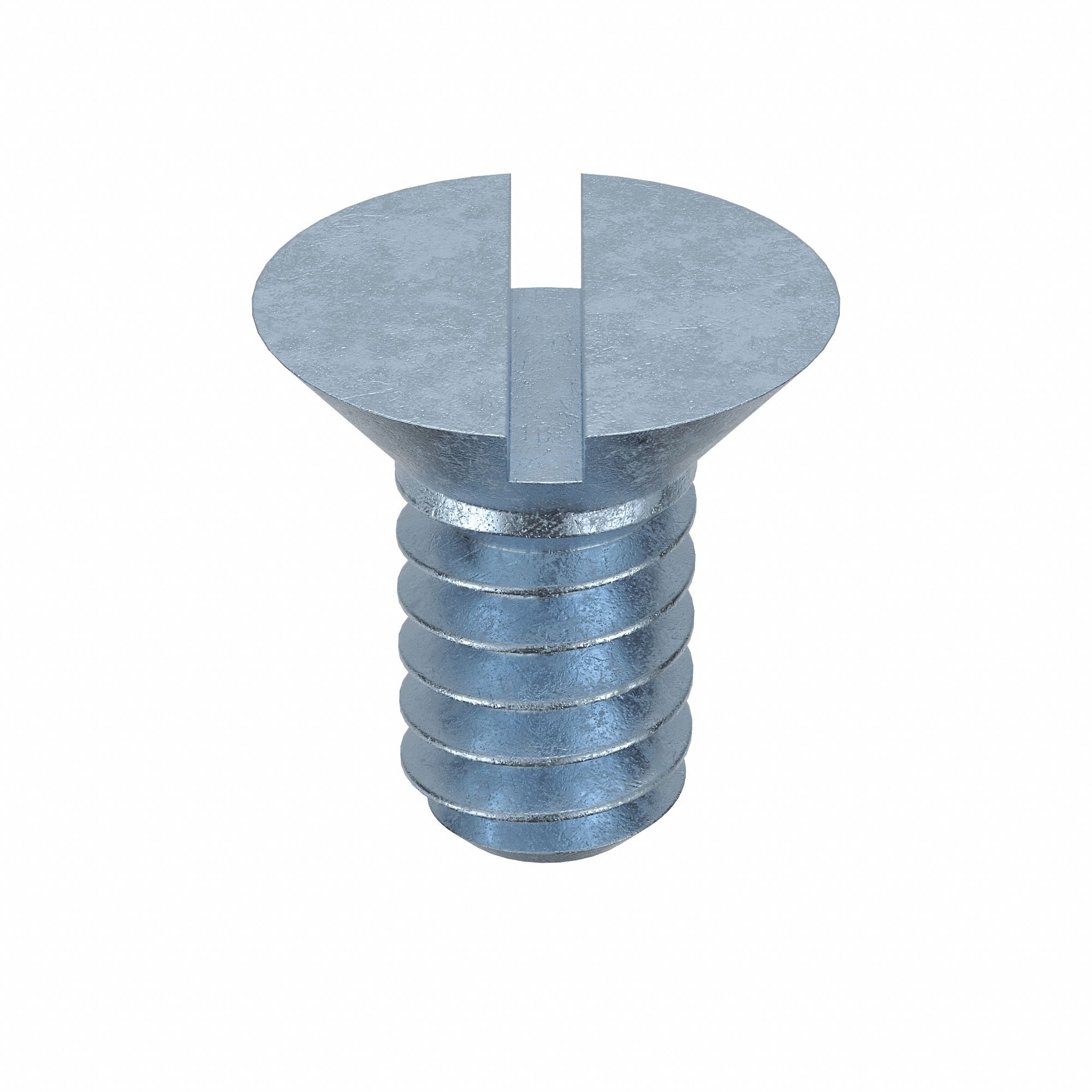 Machine Screw: #10-24 Thread Size, 3/8 in Lg, Steel, Zinc-Plated, Flat, Slotted, 100 PK