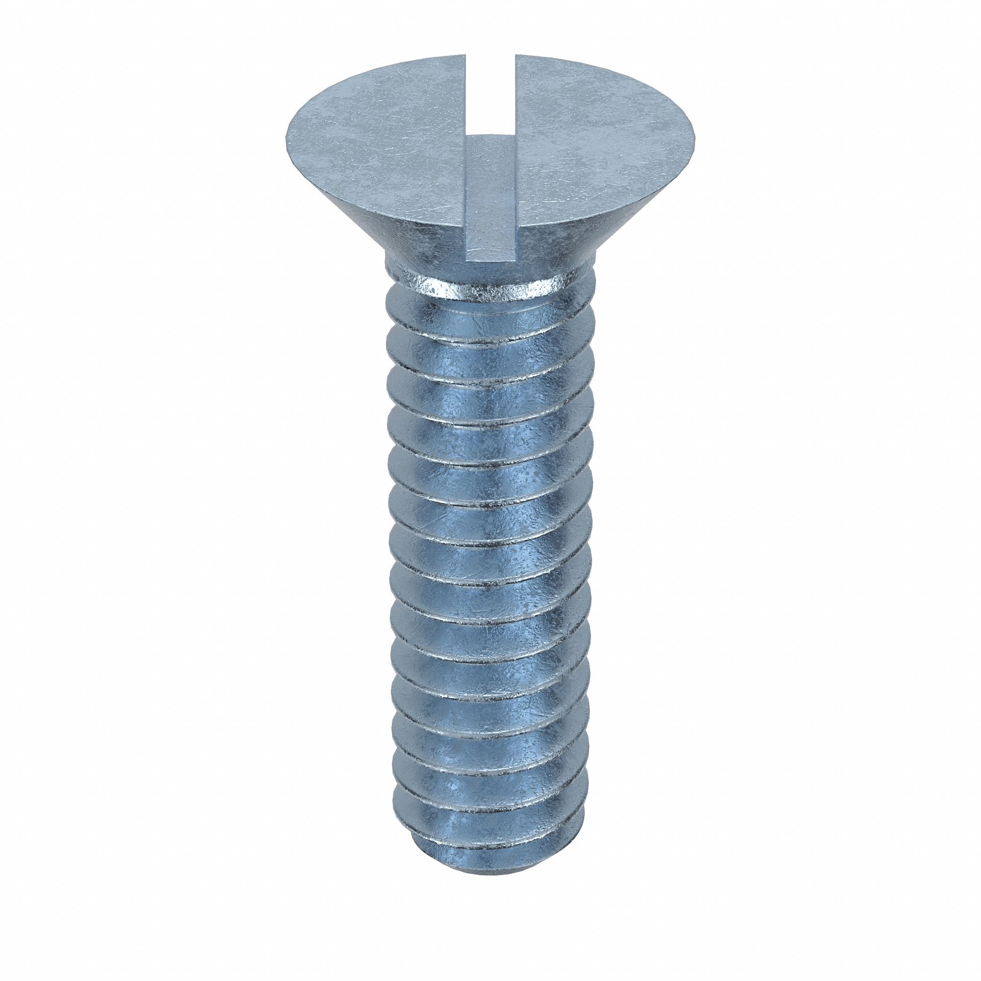 Machine Screw: #10-24 Thread Size, 3/4 in Lg, Steel, Zinc-Plated, Flat, Slotted, 100 PK