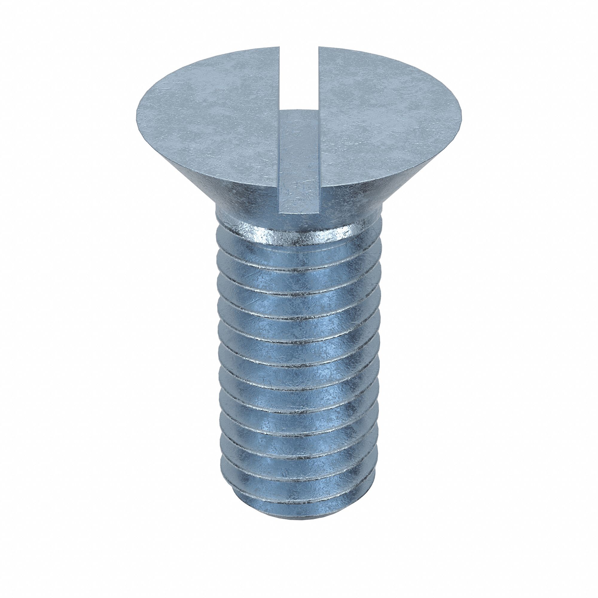 Machine Screw: #10-32 Thread Size, 1/2 in Lg, Steel, Zinc-Plated, Flat, Slotted, 100 PK