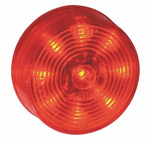 CLEARANCE MARKER LAMP, LED, ROUND, RED, BRACKET/GROMMET, 2 IN OVERALL DIAMETER