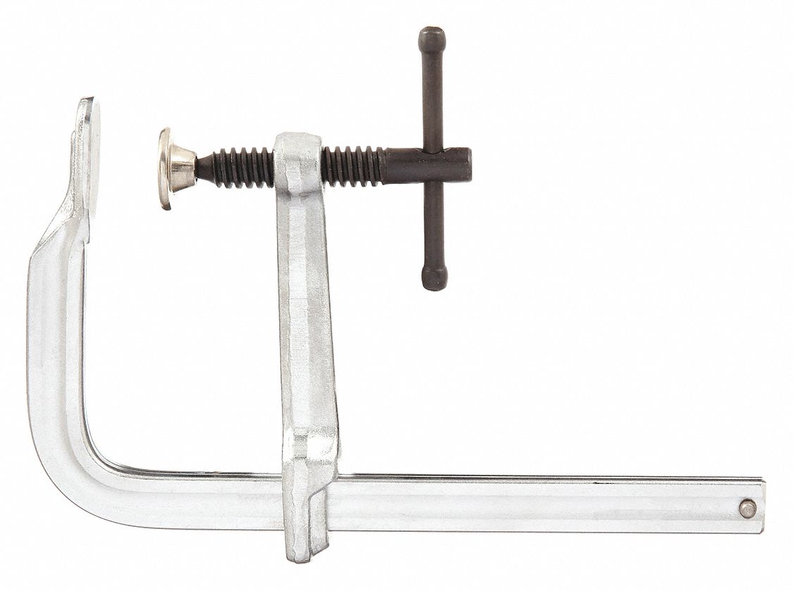 Bar Clamp: Heavy Duty, Sliding T Handle, 10 in Jaw Opening - Max, 2, 600 lb Clamping Force