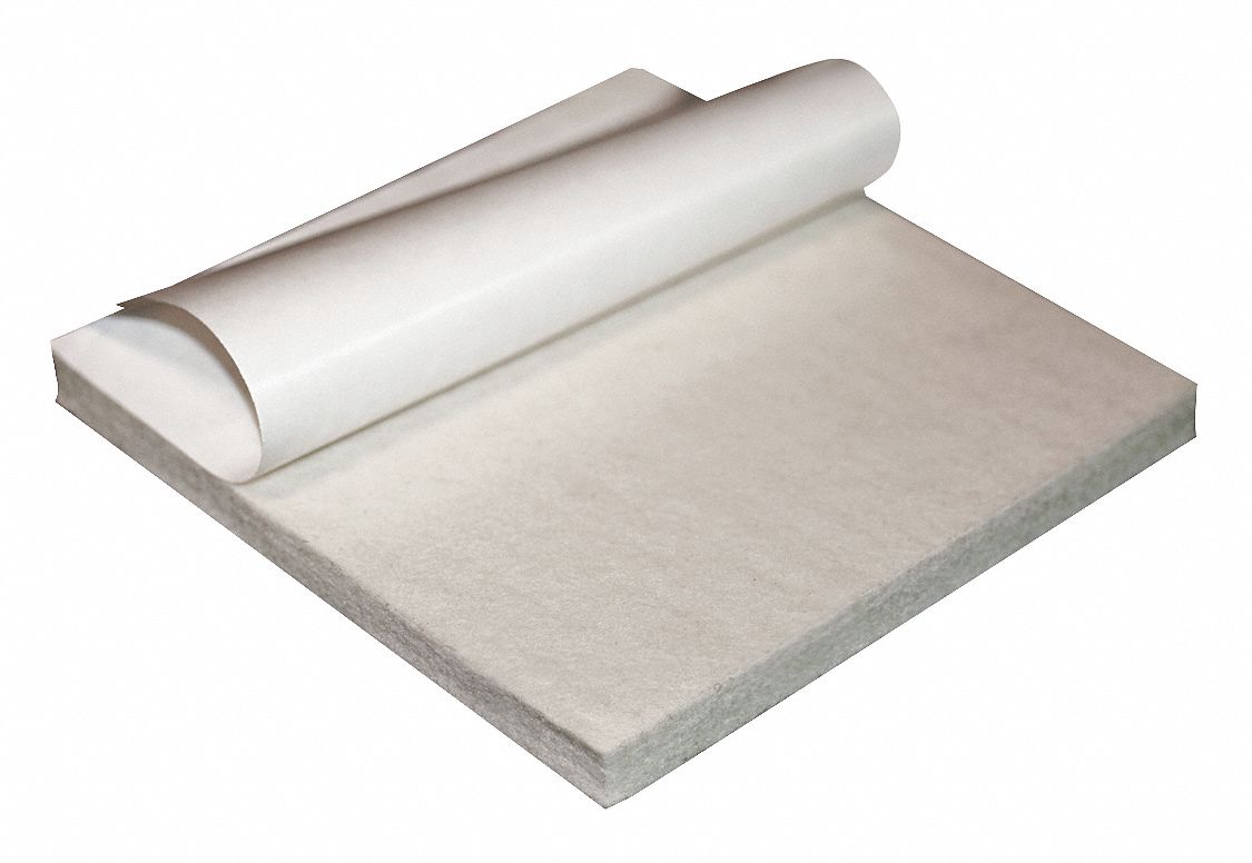 GRAINGER APPROVED Wool Felt Sheet 12 in W x 12 in L, 1/2 in Thick, F5, Acrylic Adhesive Backing