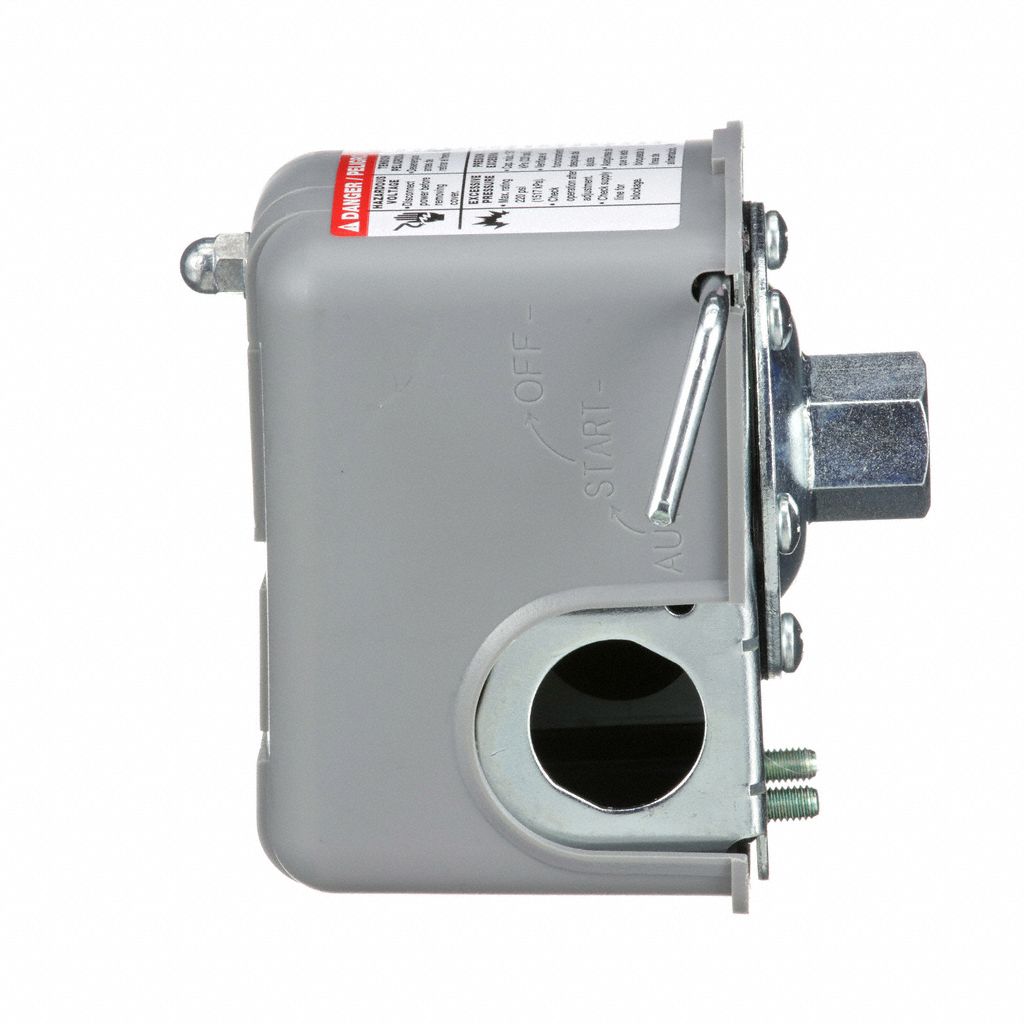 SQUARE D Pressure Switch 1/4 in FNPS/(1) Port, 40/60 psi, 15 to 30 psi, 5 to 65 psi, DPST, Auto