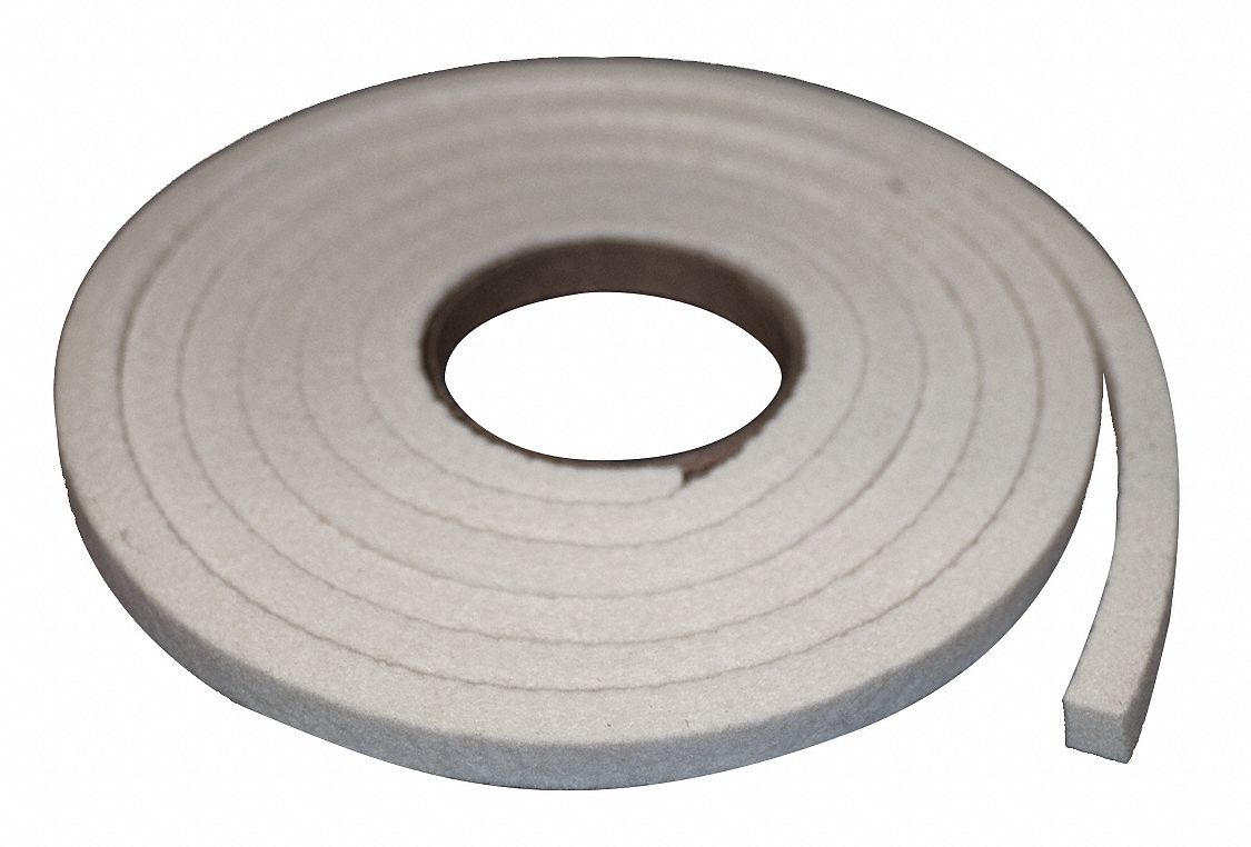 GRAINGER APPROVED Wool Felt Strip 1/2 in W x 5 ft L, 1/2 in Thick, F5